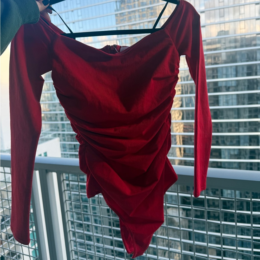Lovers + Friends Vibrant Red Bodysuit